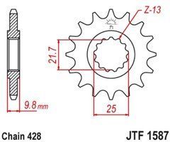 JTF1587.19 Передня зірочка YAMAHA FZR 400 '88-95', SR 400 '88-17' SR 500 '91-00'