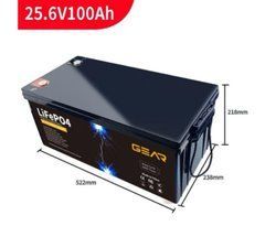 Литий-железо-фосфатный аккумулятор GEAR LiFePO4 25.6V 100AH (BMS-50A/100A), (522x328x218), 20.5кг&nbsp;до 6000 циклов, Q1