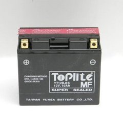Мотоакумулятор TOPLITE YT12B-BS 12V, 10Ah, д. 150, ш. 69, ст. 130, електроліт в к-ті, вага 3,5 кг