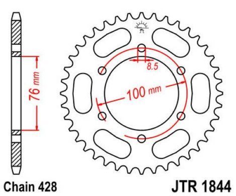 JT JTR1844.40 - Зірка задня FZ-16 India