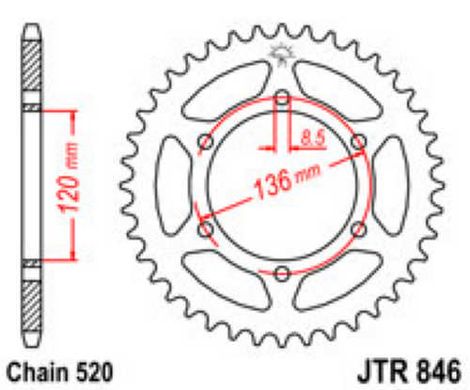 JT JTR857.39 - Звезда задняя