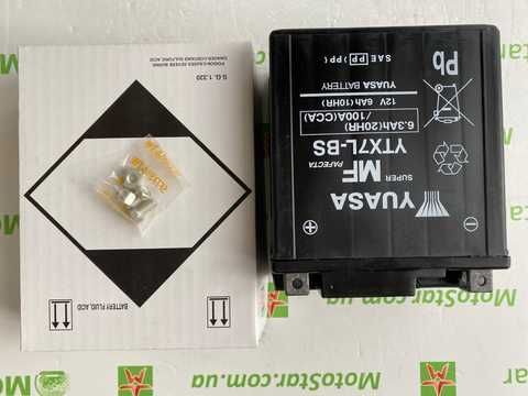 Купить YUASA YTX7L-BS Мото аккумулятор 6,3 А/ч, 100 А, (-/+