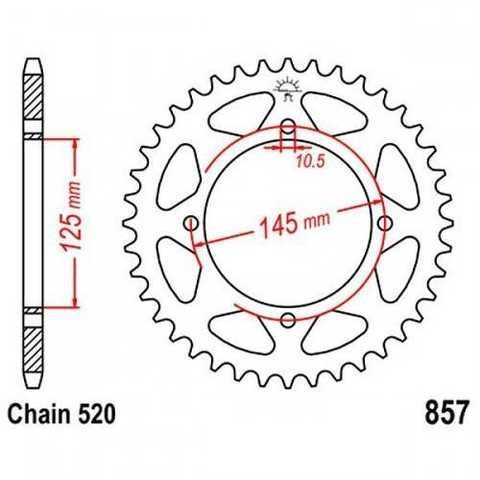 Купить JT JTR857.39 - Звезда задняя MZ/MUZ BAGHIRA, MASTIFF