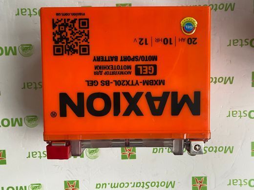 Мото аккумулятор Maxion MXBM-YTX20L-BS GEL 12V, 20 A/ч, 330 A, (-/+), 175x87x155 мм (YTX20L-BS, YTX20HL-BS)