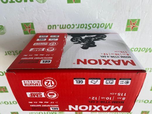 Акумулятор гелевий MAXION MXBM-YT9B-4 GEL (+/-) 12V, 8Ah , 115 А EN, 150x70x105 мм вага 2,68кг