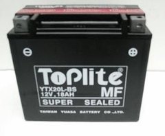 Мотоакумулятор TOPLITE YTX20L-BS 12V,18Ah,д. 175, ш. 85, в.155, электролит в к-те, вес 5,9 кг