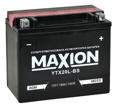 YTX20L-BS MAXION Мото акумулятор, 12V, 18Ah, 175x87x155 мм
