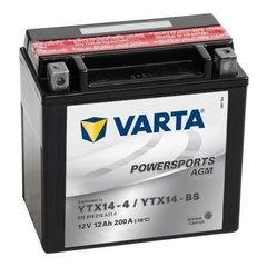 VARTA YTX14-BS (YTX14-4) Powersports AGM Аккумулятор 12 А/ч, 200 А, (+/-), 152х88х147 мм