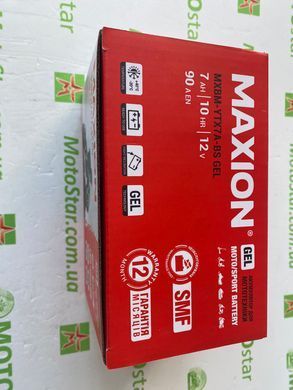 Акумулятор гелевий Maxion MXBM-YTX7A-BS (GEL) (+/-) 12V, 7Ah, 90А EN, 150x87x94 мм, вага 2,38кг