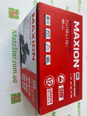 Акумулятор гелевий Maxion MXBM-YTX7A-BS (GEL) (+/-) 12V, 7Ah, 90А EN, 150x87x94 мм, вага 2,38кг