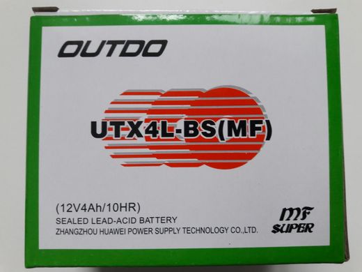 Outdo UTX4L-BS 12V 4Ah герметичная не обслуживаемая Mf Super 113x70x85мм (YTX4L-BS