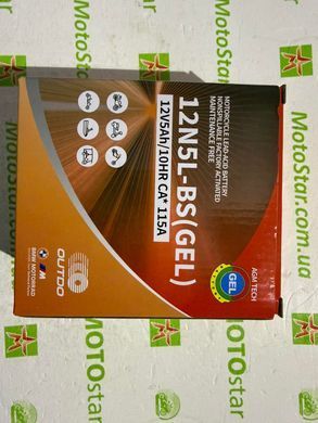 12N5L-BS OUTDO (GEL) Акумулятор гель, 12V, 5Ah, 119x60x129 мм