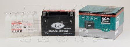 Мотоакумулятор LP AGM MB YTX9-BS 12V,8Ah,д. 152, ш. 88, в.106, электролит в к-те, вес 3,2 кг