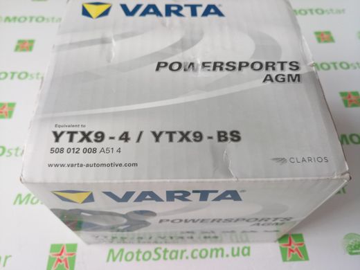 VARTA YTX9-BS / YTX9-4 Powersports мотоАккумулятор 8 А/ч, 135 А, (+/-), 152х82х106 мм