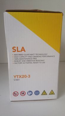 Мотоаккумулятор LANDPORT YTX20-3 SLA 310A (YB18L-A/YTX20L-BS) -/+, 12V 18AH,175X87X155мм, 5,92кг