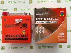 Аккумулятор OUTDO YTX16-BS 12V, 14Аh GEL, 148x87x161 мм, вес 5,04 кг
