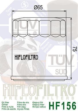 HIFLO HF156 - Фільтр масляний KTM ADVENTURE, DUKE, E, EGS, ENDURO, EXC, LC4, RALLY, SC, SMC, SMR, SX, SXC 350-690 1988-2011