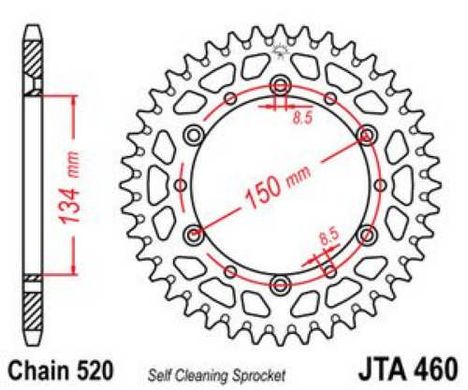JT JTA460.50 - Зірка задня легкосплавна