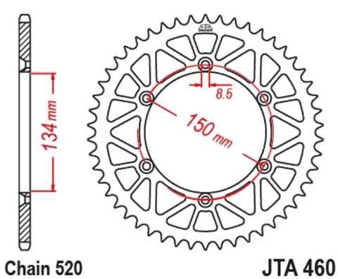 Купити JT JTA460.50 - Зірка задня легкосплавна - опис, підбір