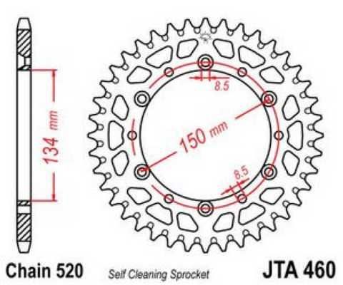 Купити JT JTA460.50 - Зірка задня легкосплавна - опис, підбір