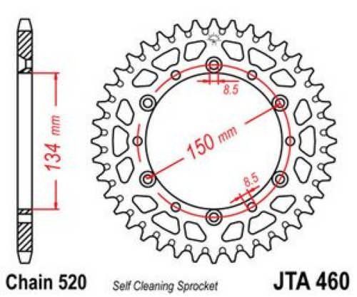 Купити JT JTA460.50 - Зірка задня легкосплавна - опис, підбір