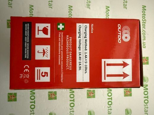 Акумулятор OUTDO YTX16-BS 12V, 14Аh GEL, 148x87x161 мм, вага 5,04 кг