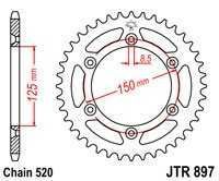 Купить JT JTR897.52 - Звезда задняя - описание, подбор, продажа