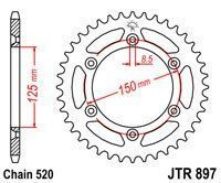Купить JT JTR897.52 - Звезда задняя - описание, подбор, продажа