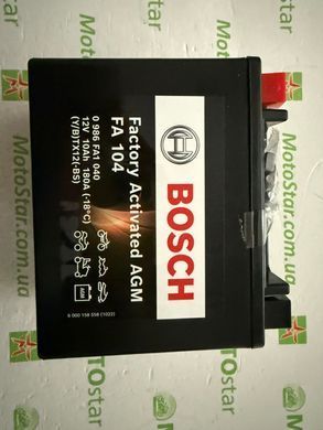 Акумулятор BOSCH 0 986 FA1 040 (YTX12-BS, YTX12-4)10А, 180A, M6 Factory Activated AGM