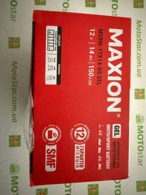 YTX14-BS MAXION (GEL) Мото аккумулятор гелевый, 12V, 12Ah, 150x87x145 мм