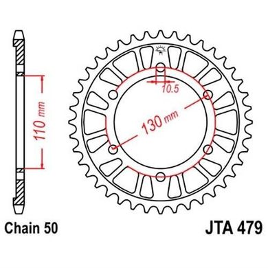 JT JTA479.44 - Зірка задня легкосплавна