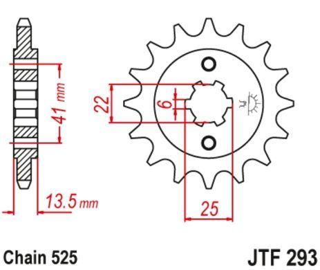 JT JTF293.15 - Звезда передняя HONDA VF, VT, XL; HUSQVARNA TE 310/400/600 1987-2012