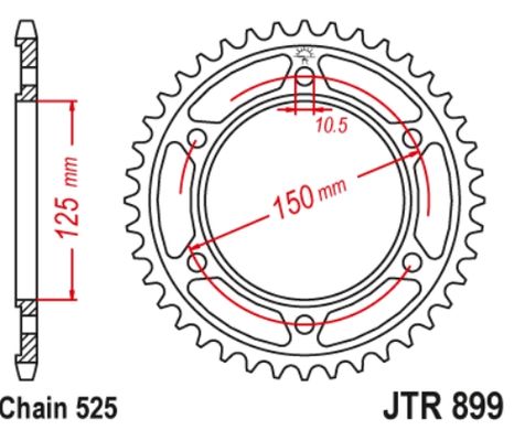 JTR899,42 Звезда задняя