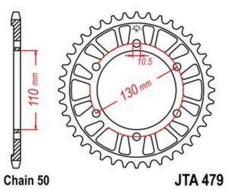 JT JTA479.44 - Зірка задня легкосплавна