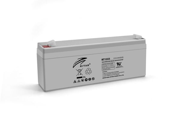 Акумуляторна батарея AGM RITAR RT1223, Gray Case, 12V 2.3Ah (177 х 35 х 62 (68)) Q10