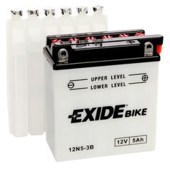 EXIDE 12N5-3B Мото аккумулятор 5 Aч, 40 A, (-/+), 120x60x130 мм