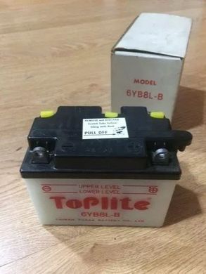 Мотоакумулятор TOPLITE 6YB8L-B 6V, 8Ah, д. 121, ш. 71, в.96, обсяг 0,3, вага 1,5 кг