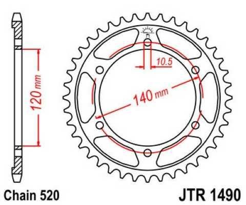 Купить JT JTR1490.42 - Звезда задняя KAWASAKI EN, W, ZX-4, ZX-6R