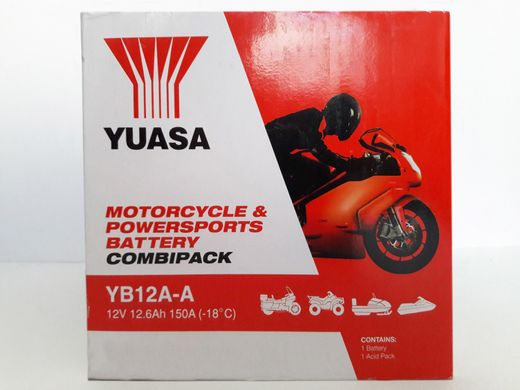YUASA YB12A-A Мото аккумулятор 12 А/ч, 150 А, (+/-), 134x80x160 мм