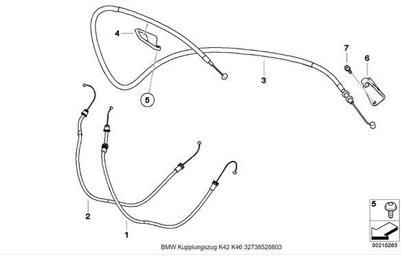 Трос сцепления BMW S 1000 2009-2014 (OEM BMW 32738528803)
