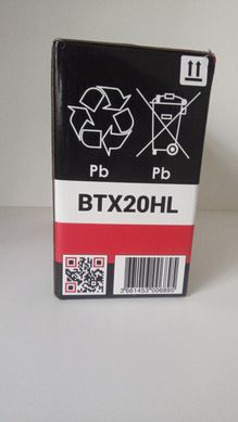 Мото акумулятор BS BTX20HL SLA 18Аh, 310 А, (-/+), 175х87х155 мм (YTX20L-BS, YTX20HL-BS)