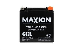 YB30L-BS MAXION (GEL) Мото аккумулятор гелевый, 12V, 30Ah , 166x126x176 мм