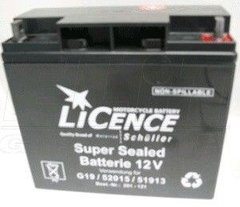 Мотоакумулятор LICENCE GEL 51913G 12V,19Ah,ток 190A,д. 186, ш. 82, в. 170, объем 1,2, вес 5кг, залит