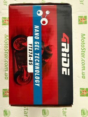 Акумулятор гелевый YTX7A-BS 4RIDE NANO GEL 12V 7Ah 125A L+, 150x86x94мм
