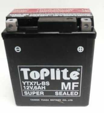 Купить Мотоакумулятор TOPLITE YTX7L-BS 12V,6Ah,д. 114, ш. 71, в