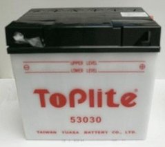 Мотоакумулятор TOPLITE 53030 12V,30Ah,д. 186, ш. 130, в.171, объем 1,8, вес 8,6 кг,без электролита