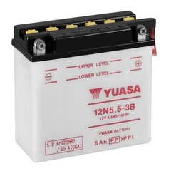 YUASA 12N5.5-3B Мото аккумулятор 5,5 А/ч, 60 А, (-/+), 135х60х130 мм