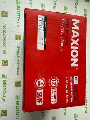 Мото акумулятор MAXION MXBM-U1-11 GEL 12V, 32Ah, 300A,&nbsp;195x130x180 мм, +/-