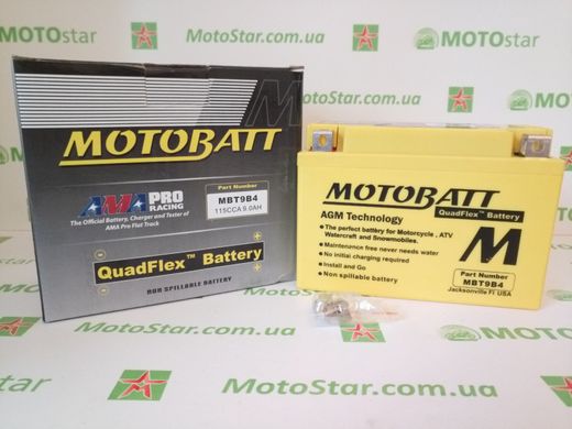 Motobatt MBT9B4 Мото акумулятор 9 А/ч, 115 А, (+/-), 150x70x104 мм