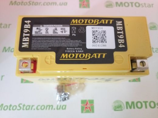 Motobatt MBT9B4 Акумулятор 9 А/ч, 115 А, (+/-), 150x70x104 мм